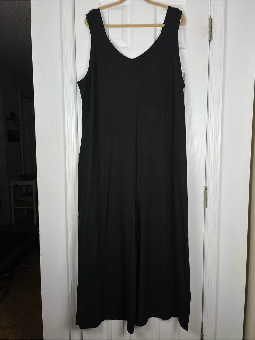 Cuddl Duds 3X Flexwear V-Neck Wide Leg Jumpsuit